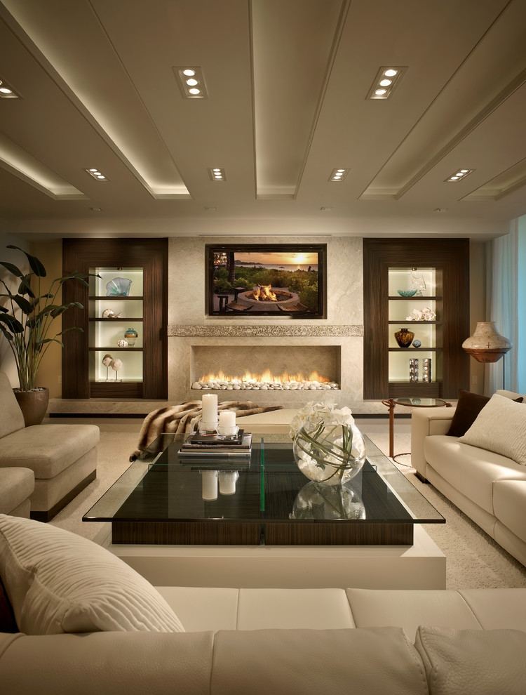 sala de estar moderna lareira-creme-pallet-gás-lareira-chama aberta