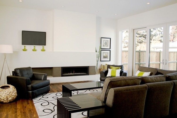 sala-de-estar-moderna-tom-terra-verde-lareira