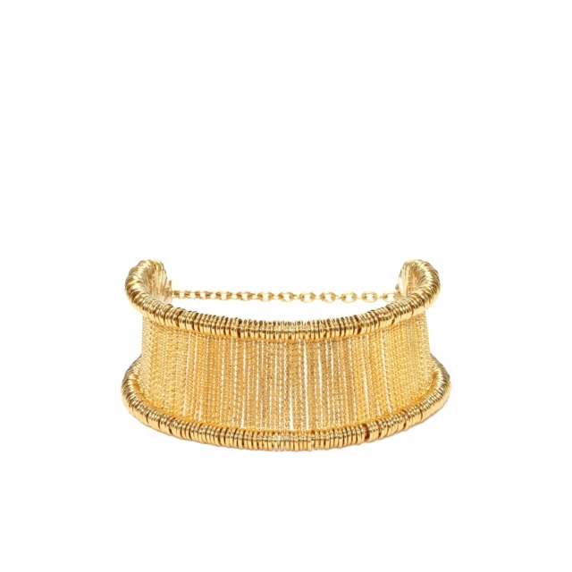 Pulseiras de punho - cor dourada - joias da moda - McQueen