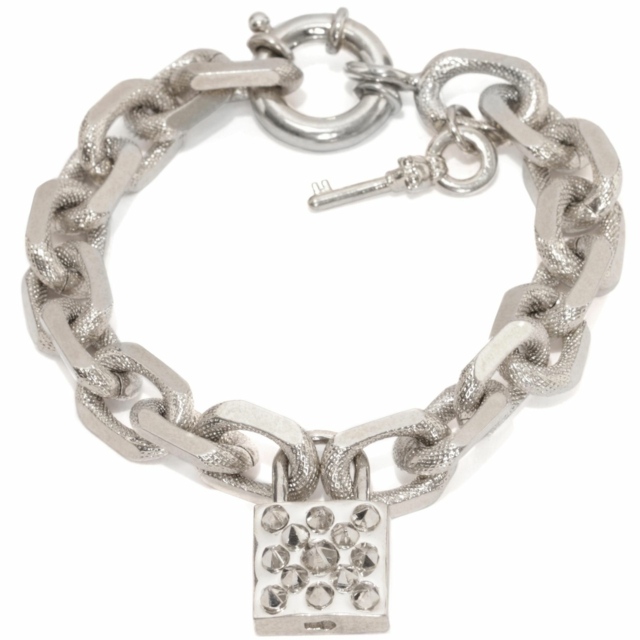 Pulseira de prata com corrente estilo McQueen joias