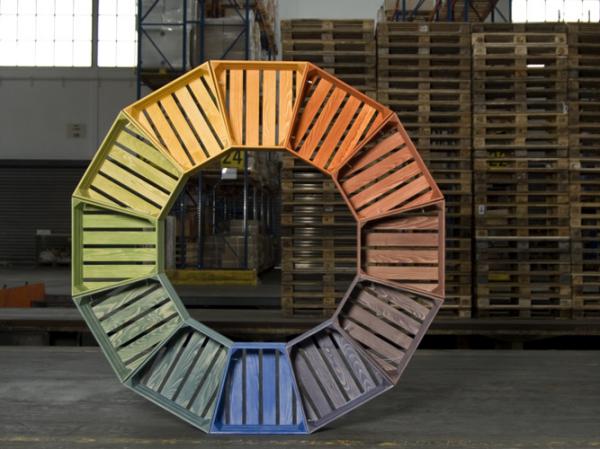 Móveis Euro pallets unidades modulares combinam pintura