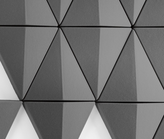 Sistema de parede modular parede em relevo triangular cinza