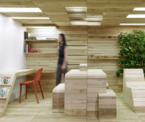 unidades modulares - madeira no escritório flexibilidade