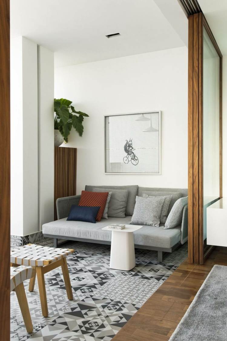 monocromático-cozinha-varanda-ideia-azulejos-inspiração-sofá-lounge