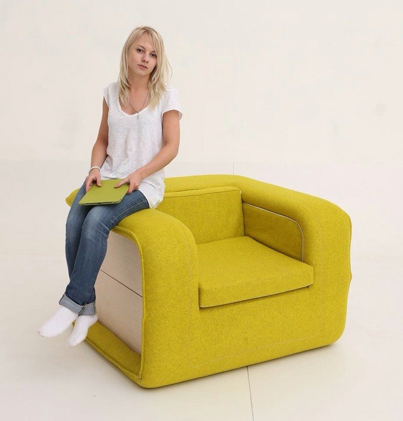 poltrona design cor amarela moderna ideia prática móveis
