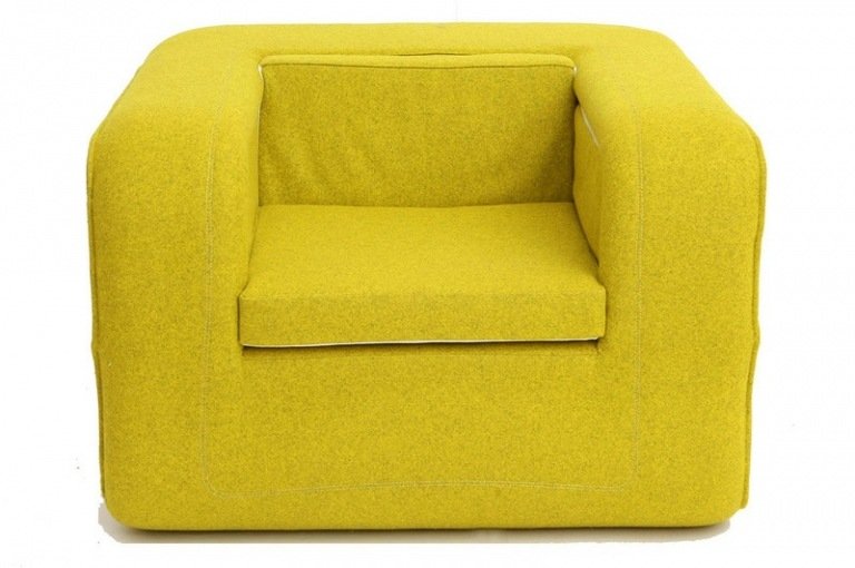 poltrona design mobiliário ideia conforto lã amarelo