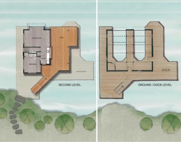 casa de barcos minimalista - esboço de construção