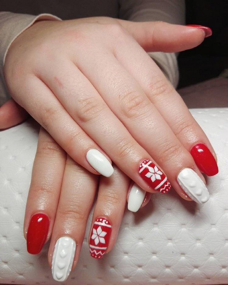 Nail-Design-Winter-Christmas-Knit-Nail-Knit-Pattern-Red-White