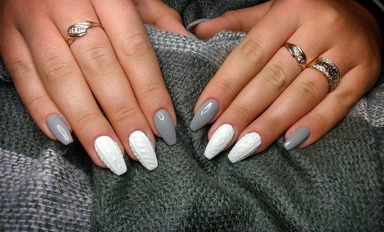 Desenho de unhas para o inverno cinza-branco-inverno-unha-desenhos-unhas de malha