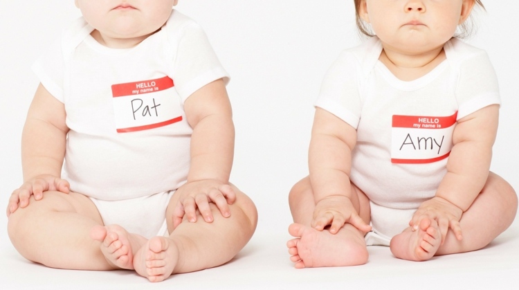 nomes-gêmeos-irmãos-bebês-machos-tecidos-corpos-brancos-placas de nomes