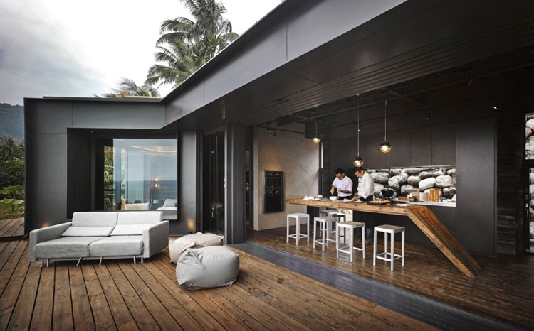 terraço-casa-arquitetura-casa-arquitetura-piso de madeira-salão-luxo-cozinha ao ar livre