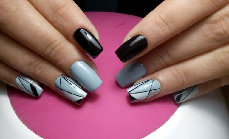 Pintando unhas abstratas com ideias em cores neutras e a partir de figuras geométricas