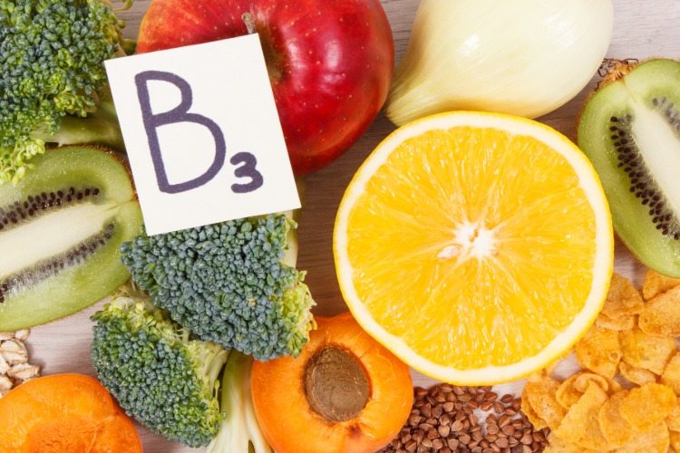 nutrição saudável com nutrientes e teor de vitamina b3