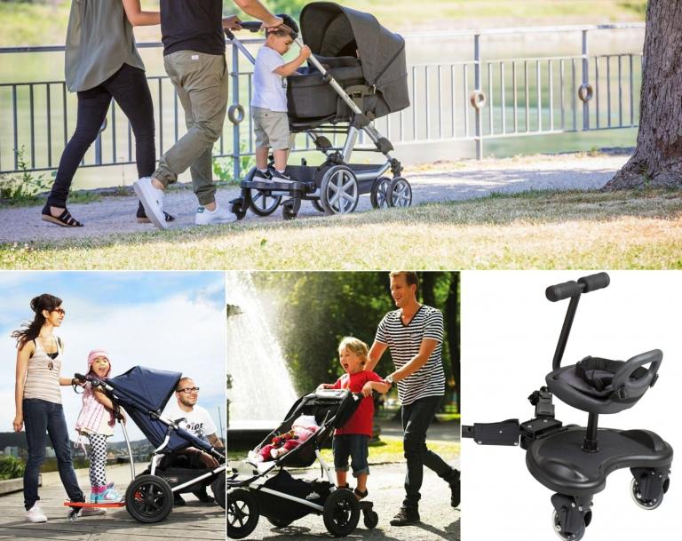 O Kiddy Board como acessório do carrinho é útil para crianças a partir dos 2 anos de idade