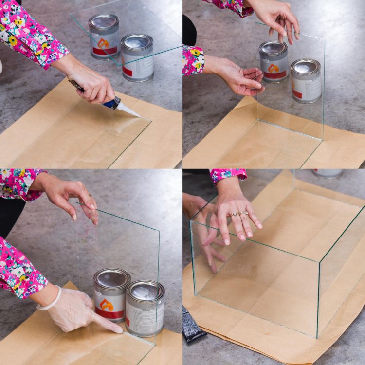 Construa sua própria mesa de vidro com lareira