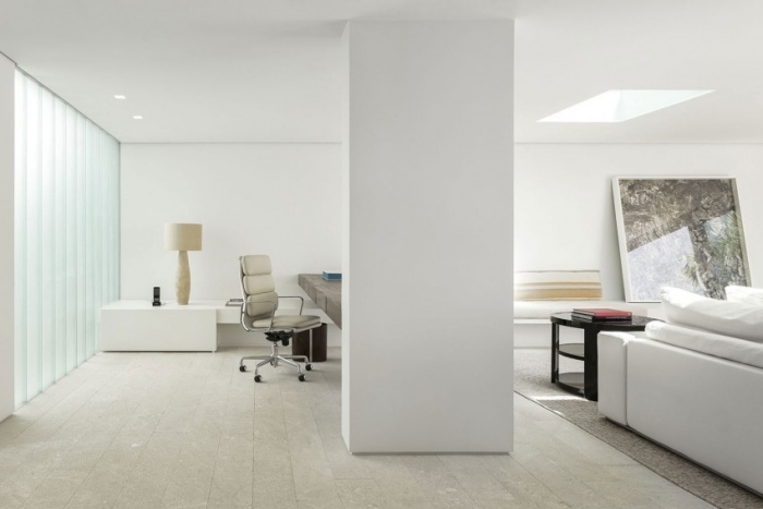 Sala aberta com design moderno reformado, apartamento, casa e escritório, área