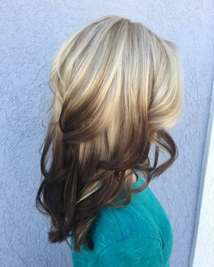 ideia de ombre-cabelo-faça-você-mesmo-reverso-loiro-abordagem-marrom-renda