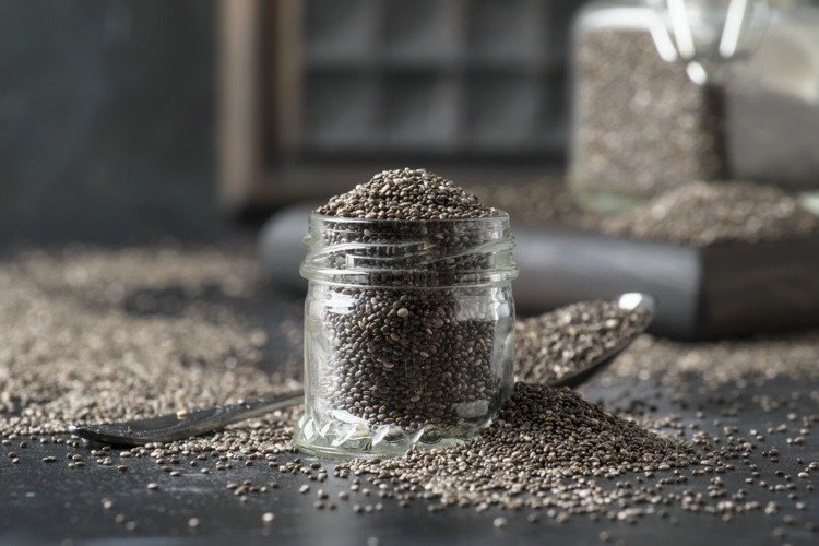 ácidos graxos ômega 3 são encontrados em sementes de chia vegan