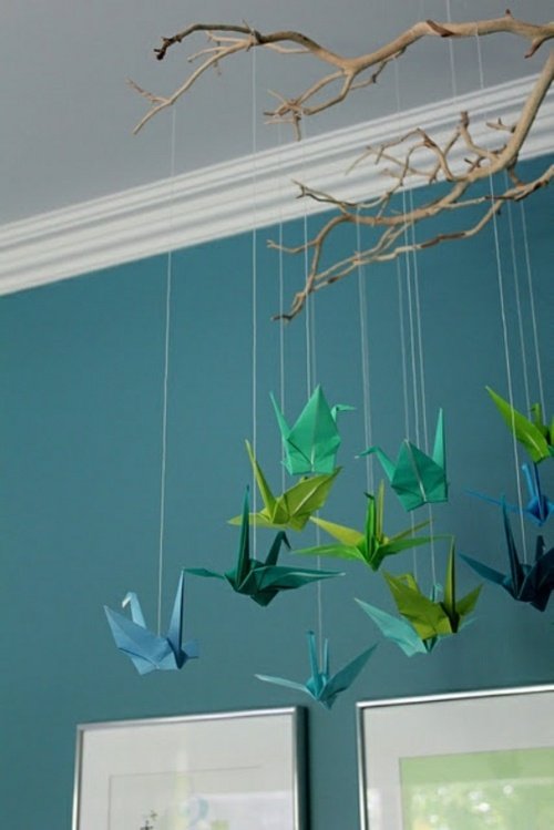 Berçário de pássaros de origami