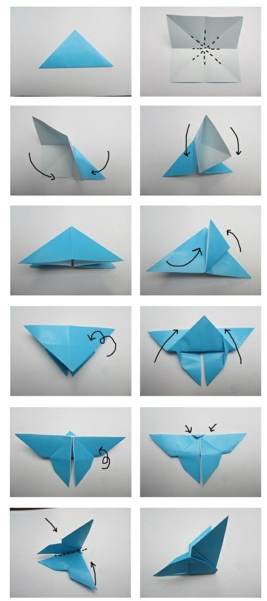 Origami dobrar instruções borboleta