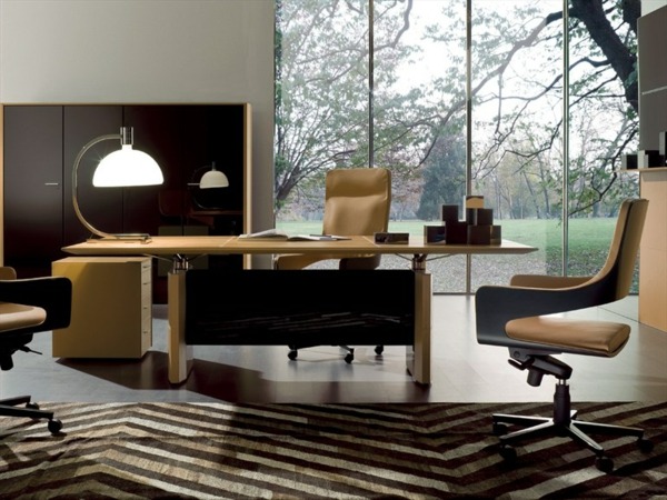 Mesa de madeira ideias de design de móveis de escritório cor bege