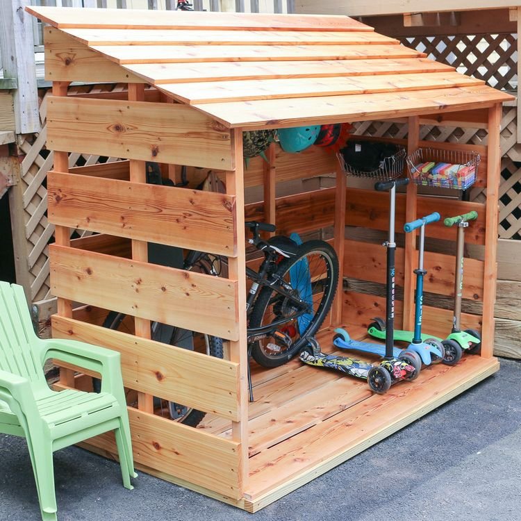 Construa você mesmo uma garagem para bicicletas com madeira