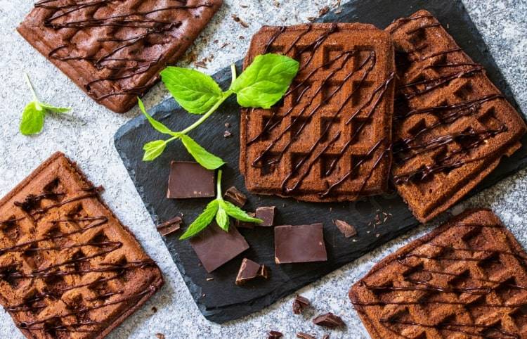 Receitas de waffles para brownies - sobremesa deliciosa com chocolate