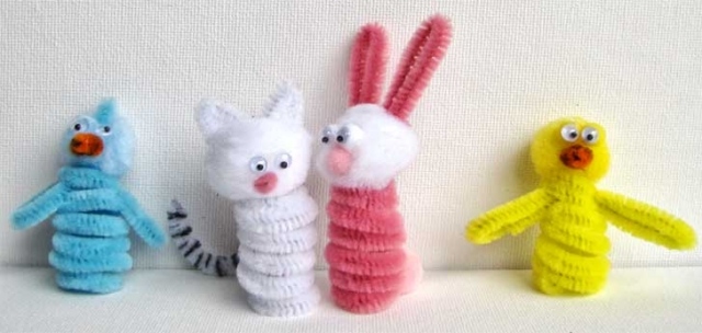 Páscoa artesanato limpador de cachimbo bonecos coelhos filhotes crianças ideias