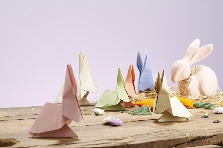 Páscoa-artesanato-com-as-crianças-origami-coelhinho-da-Páscoa-xícara de ovo
