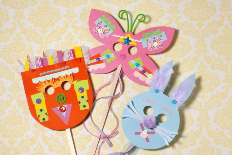 Páscoa-artesanato-com-crianças-Páscoa-coelho-máscara-idéias-crianças