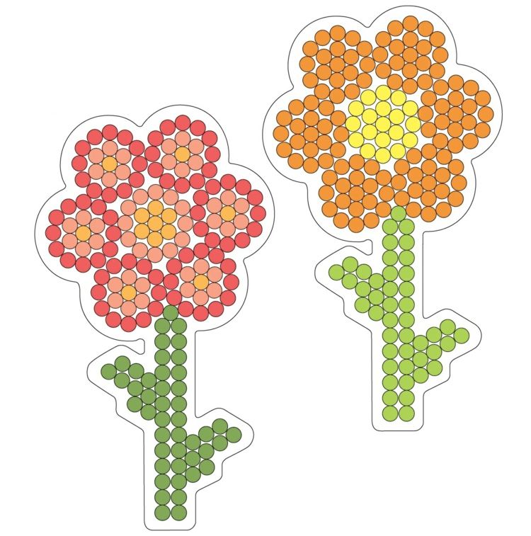 consertar decoração de primavera de páscoa com perler bead templates flores