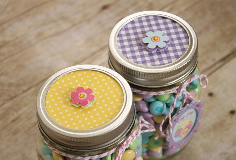 Páscoa-presentes-artesanato-crianças-vidro-potes-colorido-decorado-m & ​​amp; ms- doces de ovo