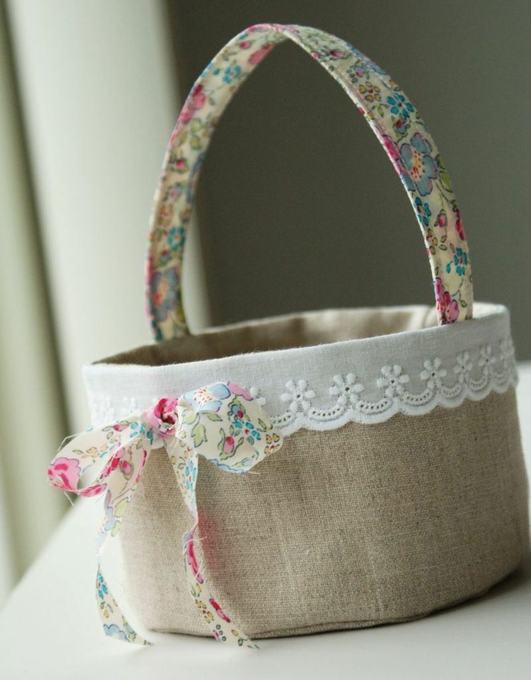 Presentes de páscoa para mexer cesta de páscoa de tecido borboletas com arco colorido
