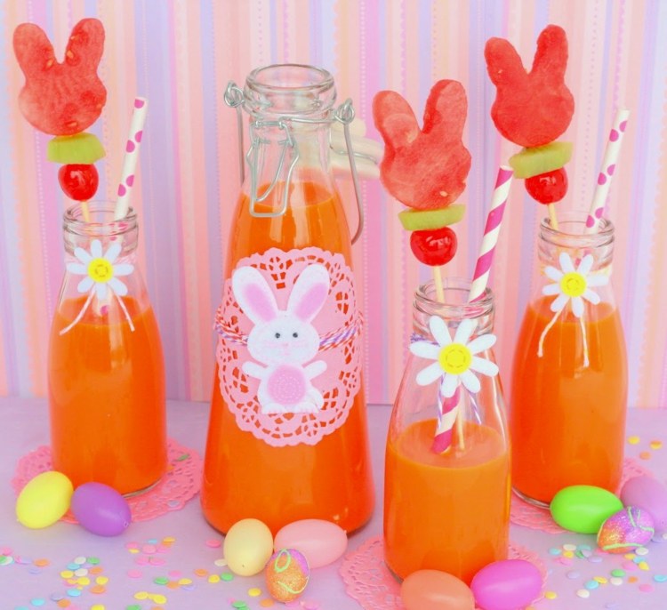 Presentes de Páscoa Tinker Crianças decoram garrafa de suco Coelhinho da Páscoa