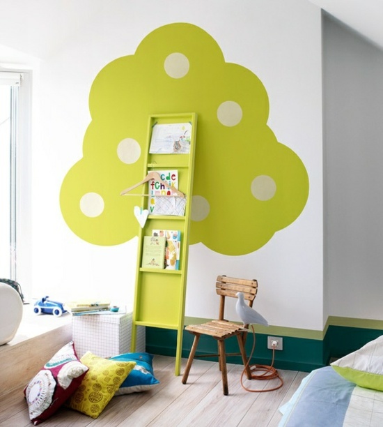 Configure a árvore de adesivo de parede verde do quarto das crianças