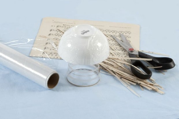 Materiais de instruções tigela de papel de embrulho musical