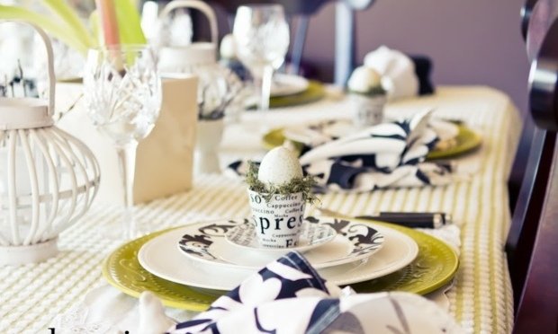 Idéias para decoração de mesa Cesta de Páscoa Ovos prato de musgo