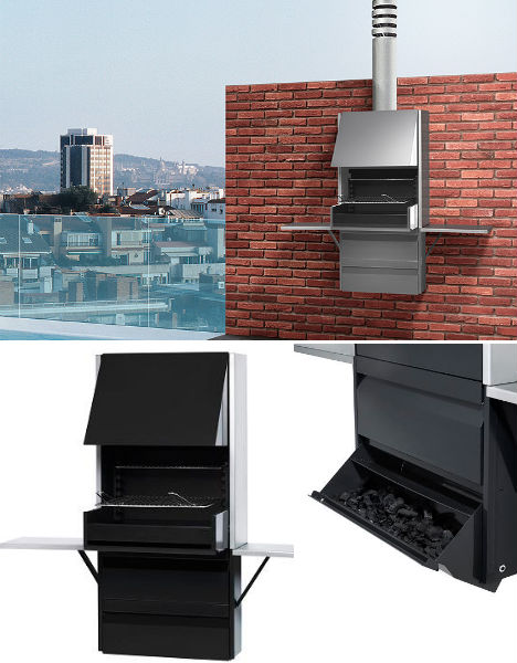 grill design plek 66 montagem em parede rocal