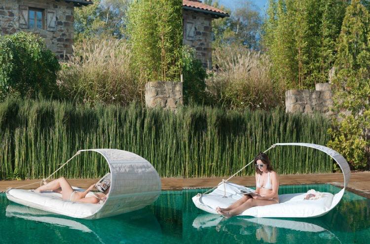 lounge-móveis-ao ar livre-acessórios-design-tapete de vela-água-piscina