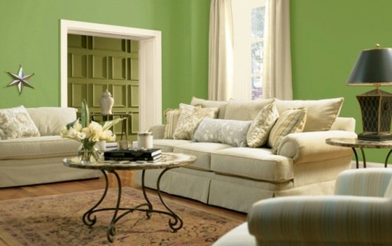 Verde como a cor da parede da sala