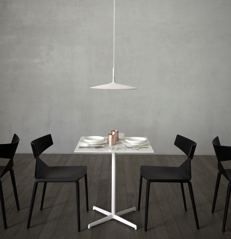 Luminária pendente para sala de jantar -moderno-concreto-lamparina branca-minimalista