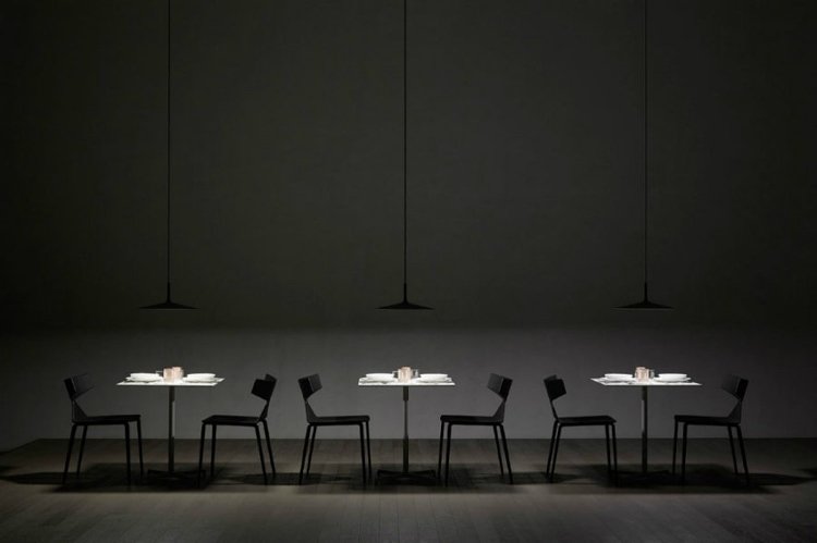 Luminária pendente para sala de jantar -moderno-concreto-preto-mini-design