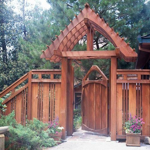 Tela de privacidade de madeira para portão de jardim grande