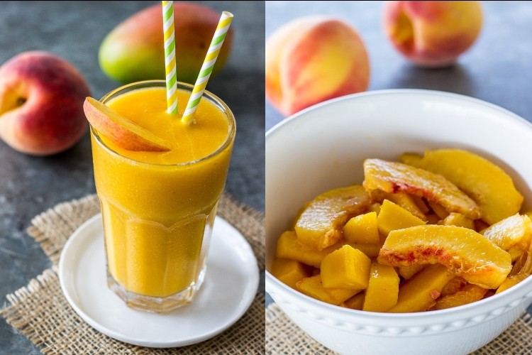 Receitas de smoothie de pêssego para o verão com manga