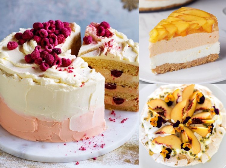 Receitas de bolo de pêssego com três variações para melba e iogurte e maracujá