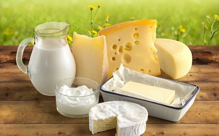 Os produtos lácteos contêm muito cálcio