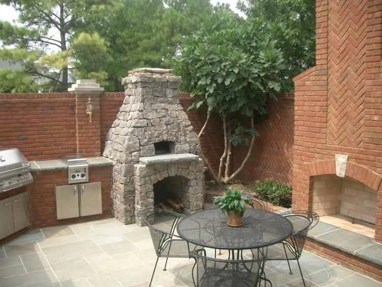 forno de pizza-jardim-construa-você-ao ar livre-jardim-lareira-churrasqueira de pedra natural