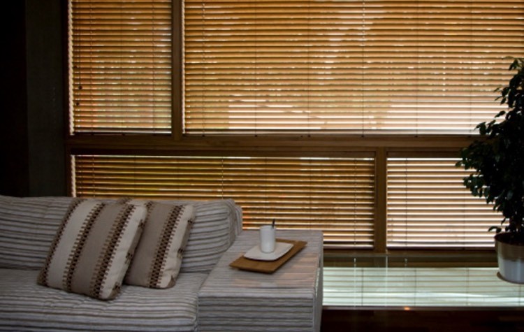 Cortinas plissadas-proteção solar-escurecimento-marrom-sala de estar