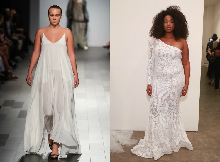 vestidos de noite da moda plus size branco