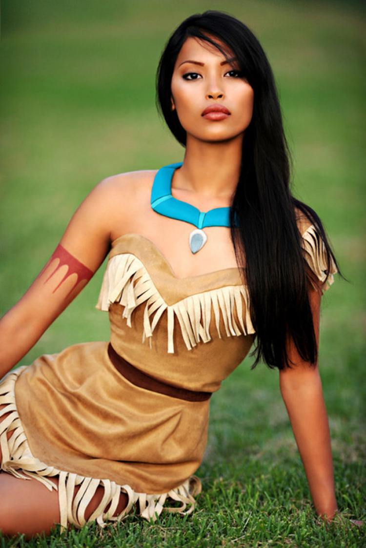 Traje Pocahontas -do-it-yourself-authentic-inian-black-hair